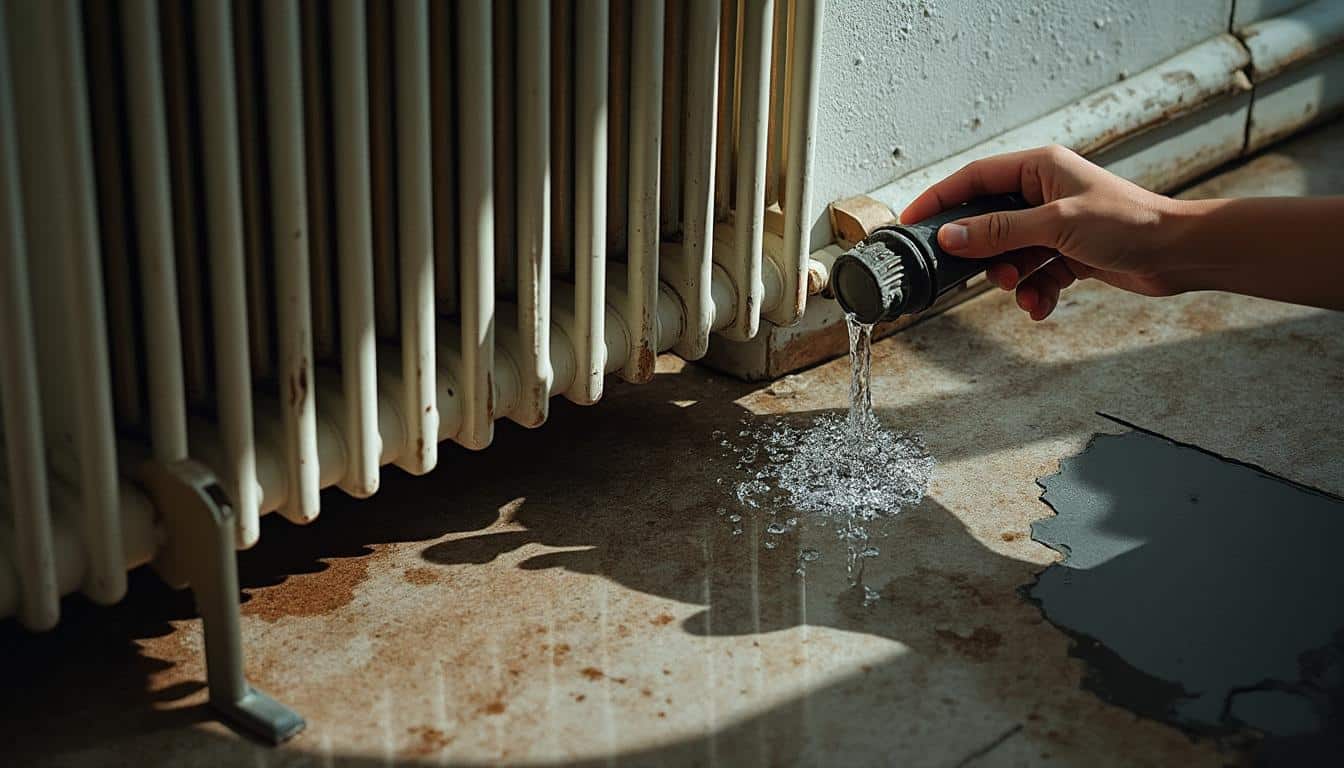 Fuite d'eau froide sur un radiateur : solutions