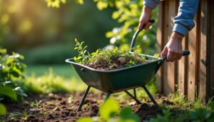 L’utilisation de la brouette pour le compost des déchets verts