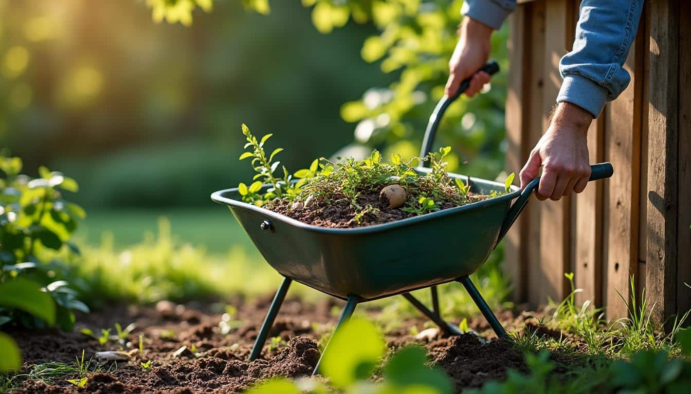 L’utilisation de la brouette pour le compost des déchets verts