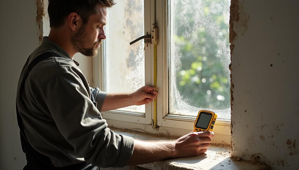 Vérification des ponts thermiques avec un mètre en rénovation
