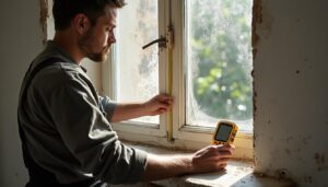 Vérification des ponts thermiques avec un mètre en rénovation