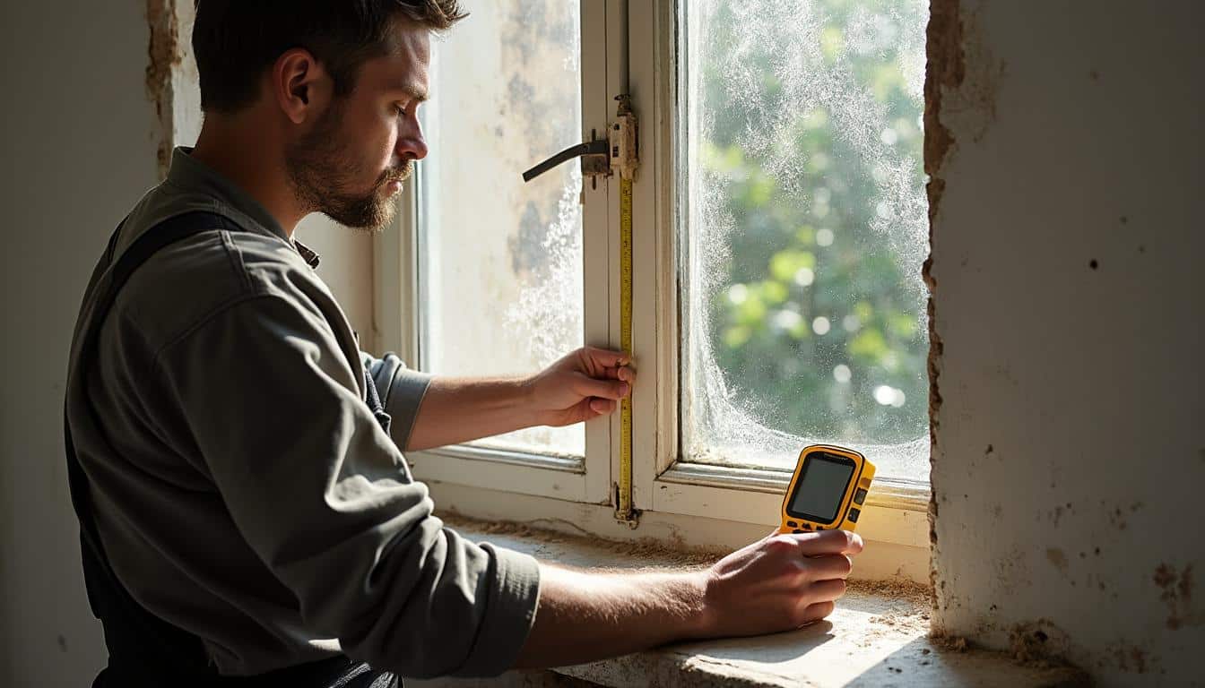 Vérification des ponts thermiques avec un mètre en rénovation