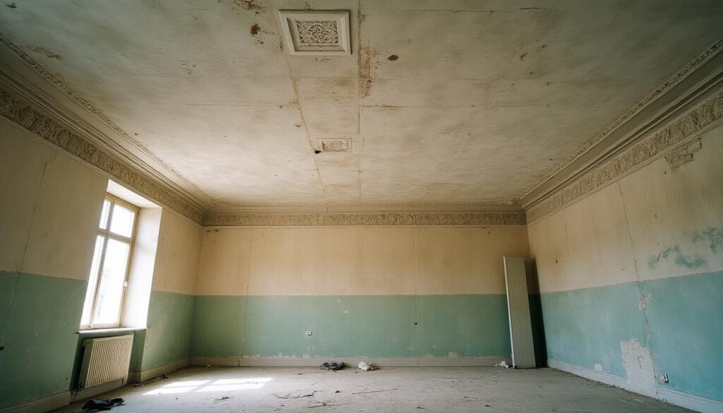 Plafond abîmé avec peinture : solutions pour une rénovation réussie