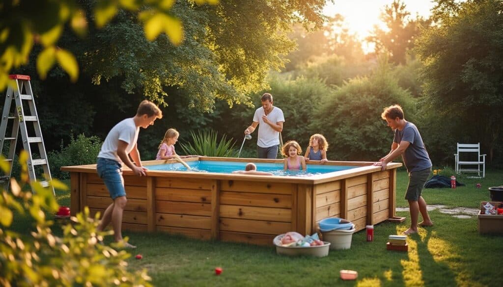 Piscine bois hors sol carrée : installation, entretien et conseils