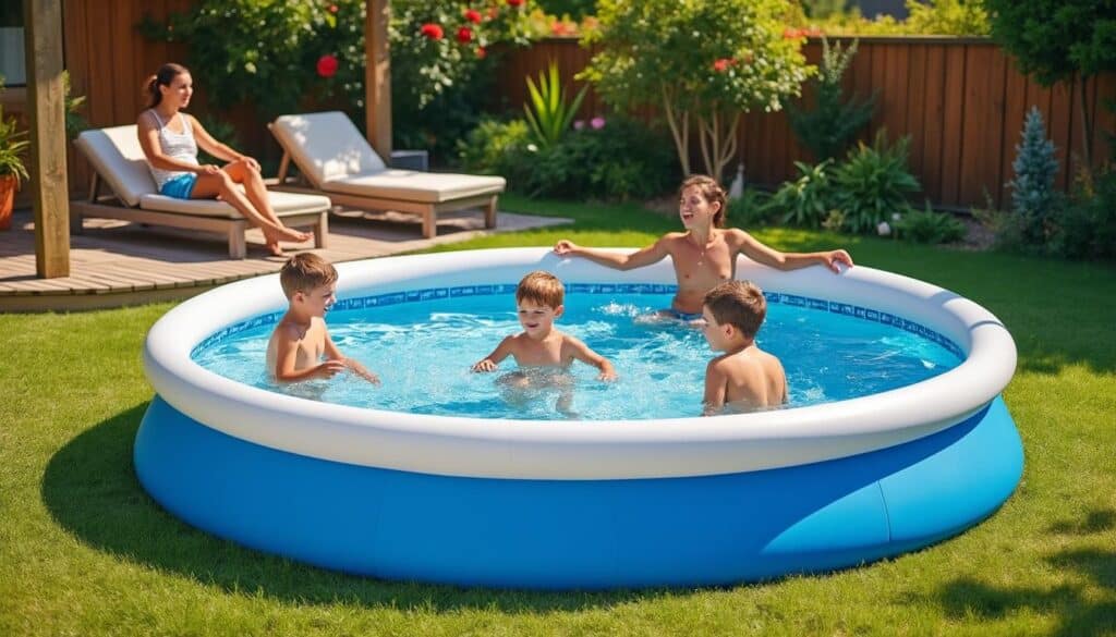 Piscine hors sol ronde de 4 m : installation facile et usage familial